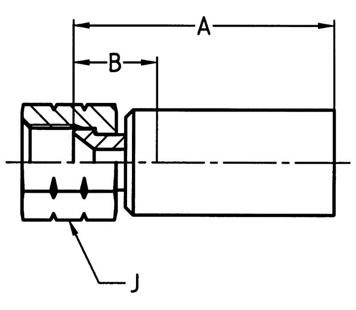 JIC Lige  Indstik - UN/UNF Svivel (Hun) indv. gev./Omløber (Udkravning 37°)