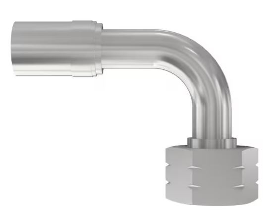 JIC Vinkel 90° Indstik - UN/UNF Svivel (Hun) indv. gev./Omløber (Udkravning 37°)