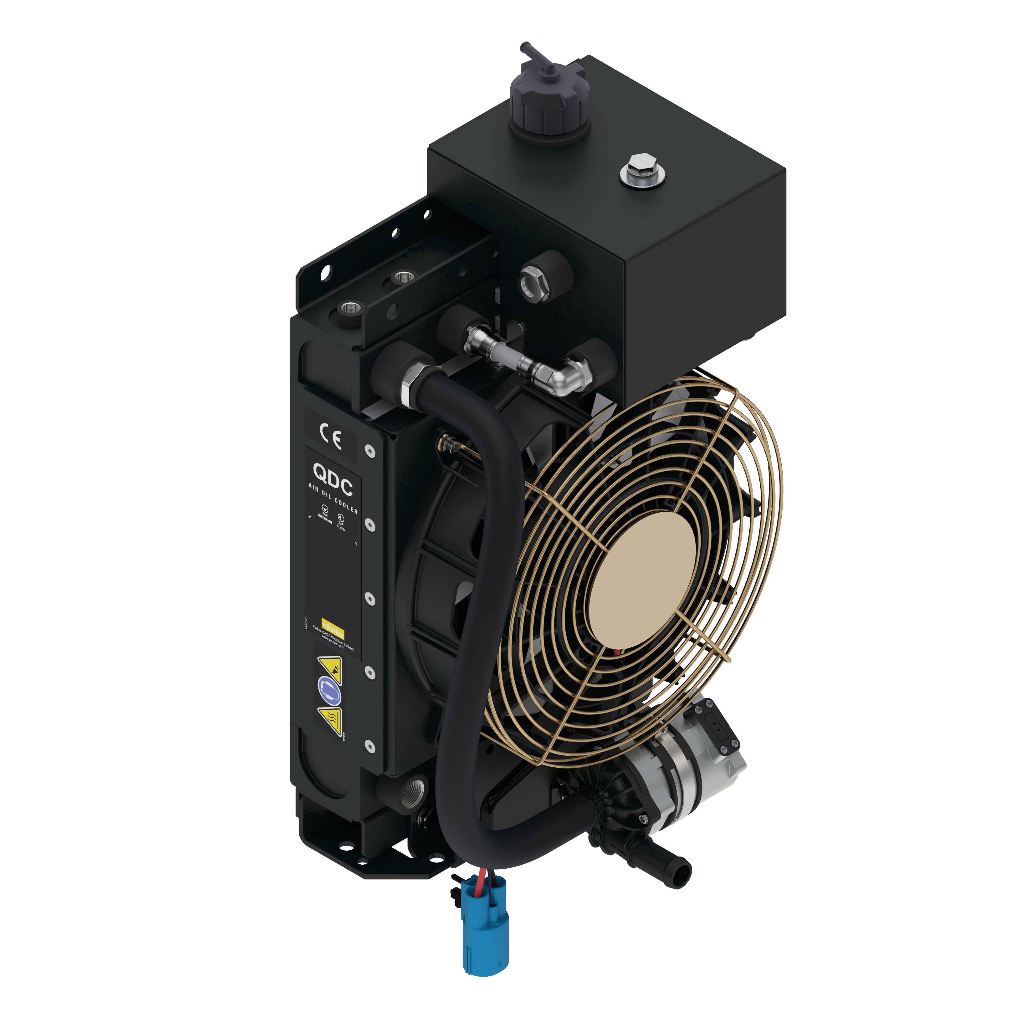 Quiet Air Fluid Cooler with DC motor - QDC series - (Europe) With Tank and Pump