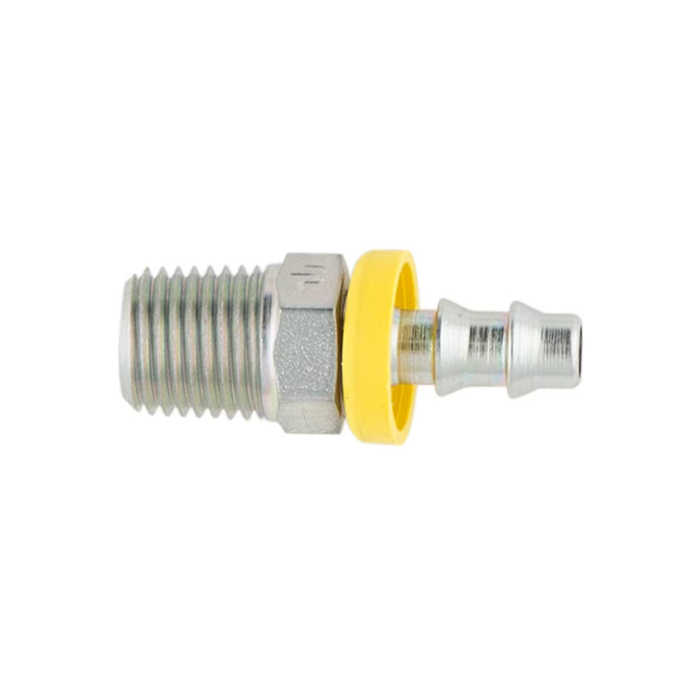 Push On Field Attachable Hydraulic Hose Fitting - 82 Series Fittings Straight Male NPTF Pipe - Swivel Steel
