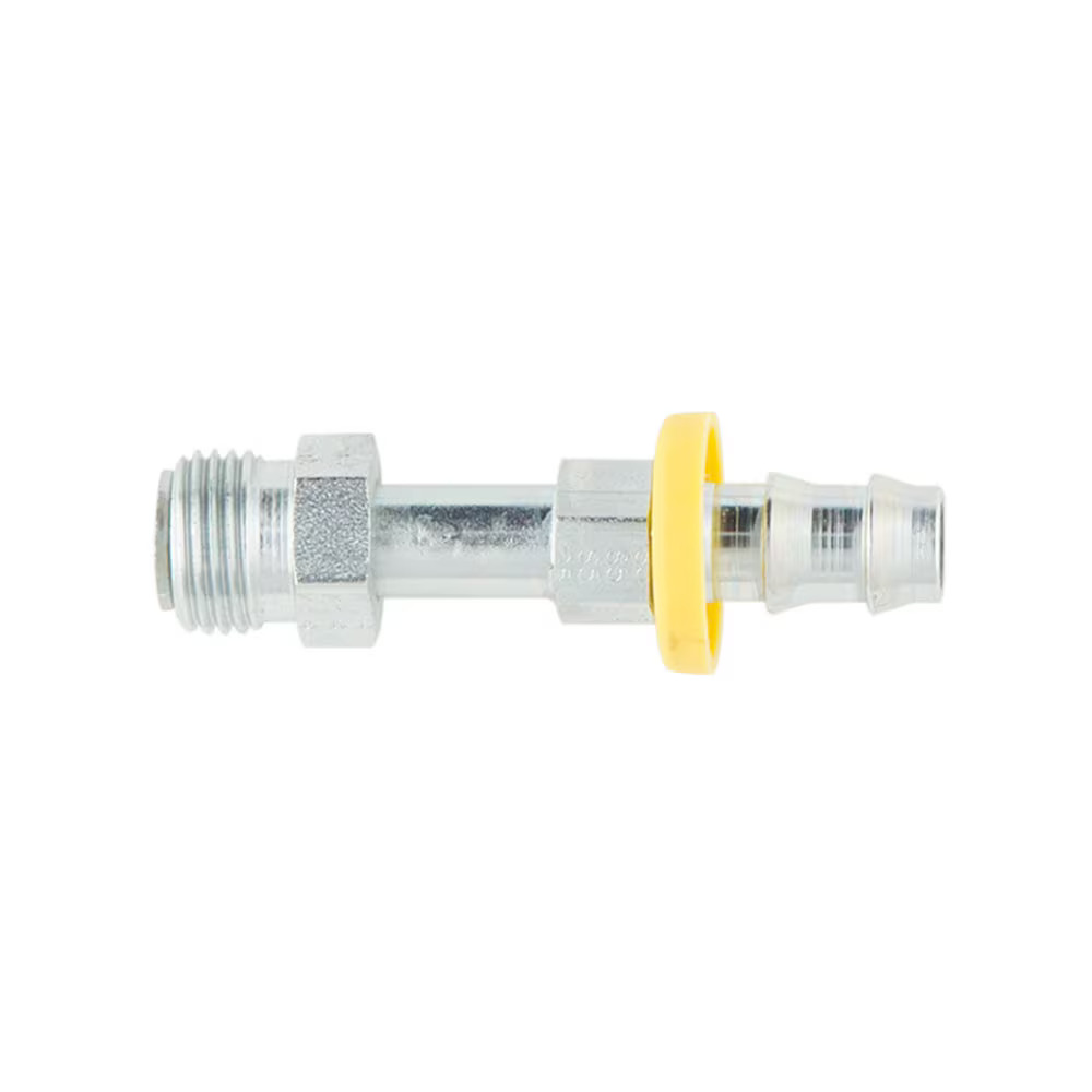 Push On Field Attachable Hydraulic Hose Fitting - 82 Series Fittings Straight Male Inverted SAE 45° - Swivel Steel