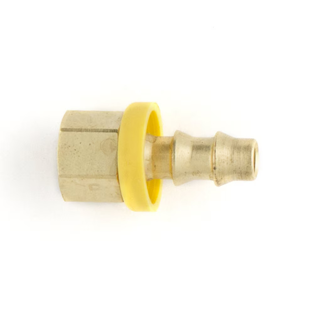 Push On Field Attachable Hydraulic Hose Fitting - 82 Series Fittings Straight Female Inverted SAE 45° - Rigid Brass
