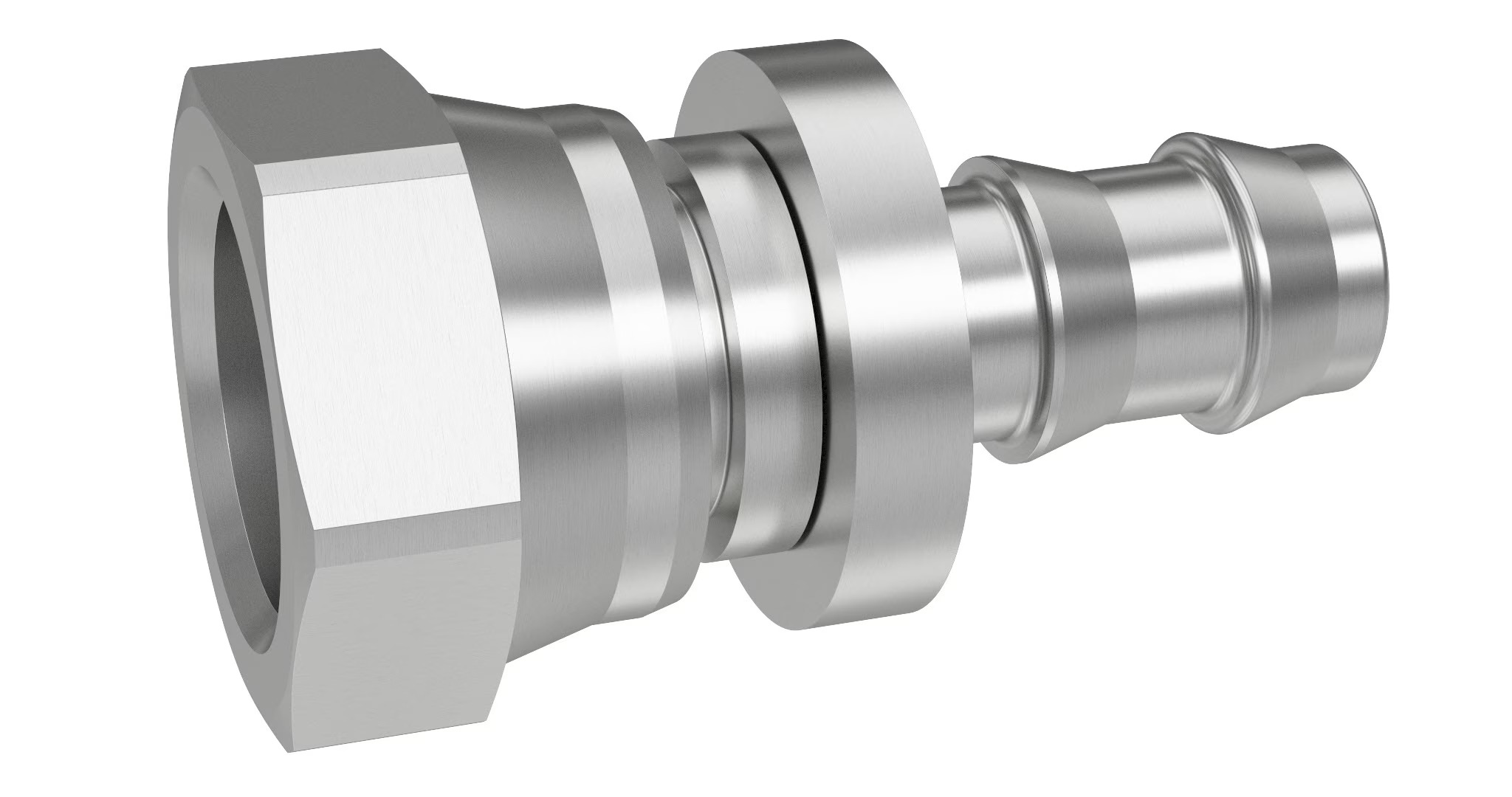 Push On Field Attachable Hydraulic Hose Fitting - 82 Series Fittings Straight Female NPSM Pipe - Gasket Joint - Swivel Steel