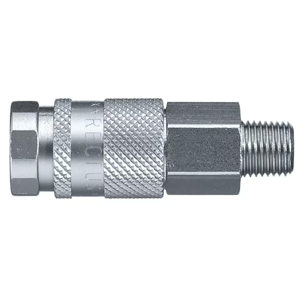 Serie 96  Safety (single shut-off) Hun Lynkobling (med ventil) - Han Gevind - Messing