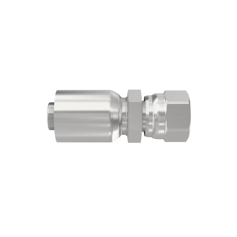 Crimped Thermoplastic Hose Fittings, F6 Series Straight Female JIC 37° - Swivel