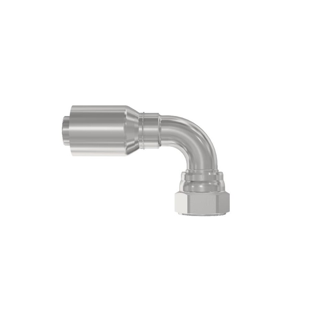 Crimped Thermoplastic Hose Fittings, F6 Series Elbow 90° Female JIC 37° - Swivel