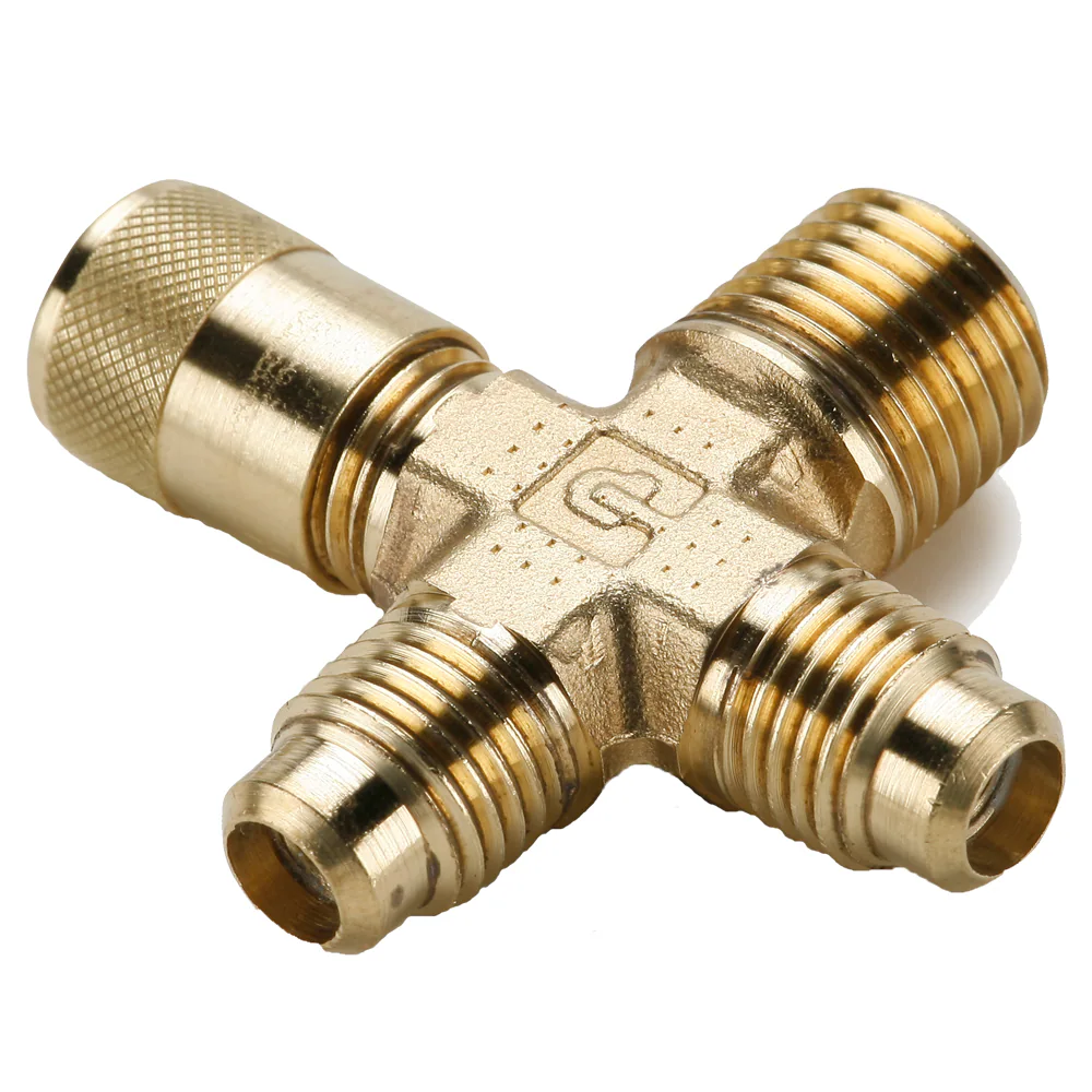 Refrigeration Access Valves Male Cross Flare to Pipe