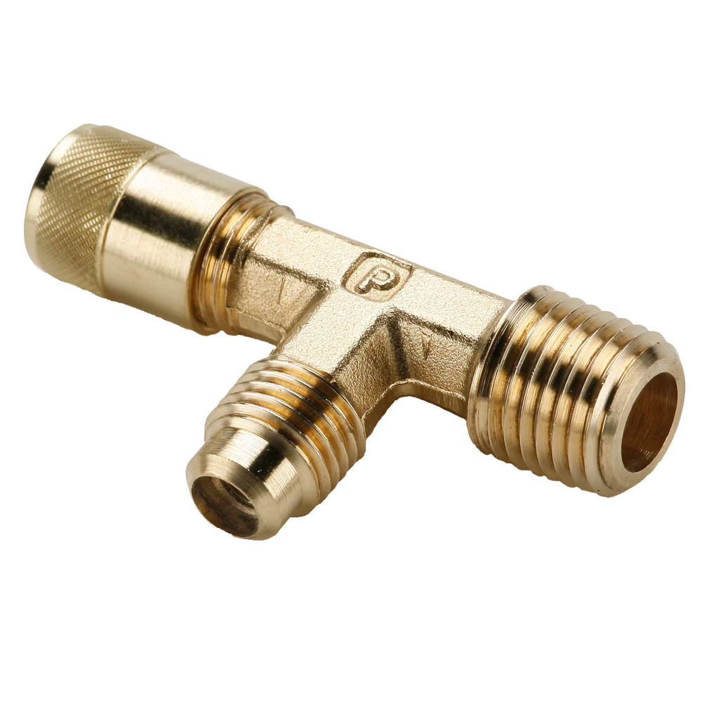 Refrigeration Access Valves Male Run Tee Flare to Male Pipe