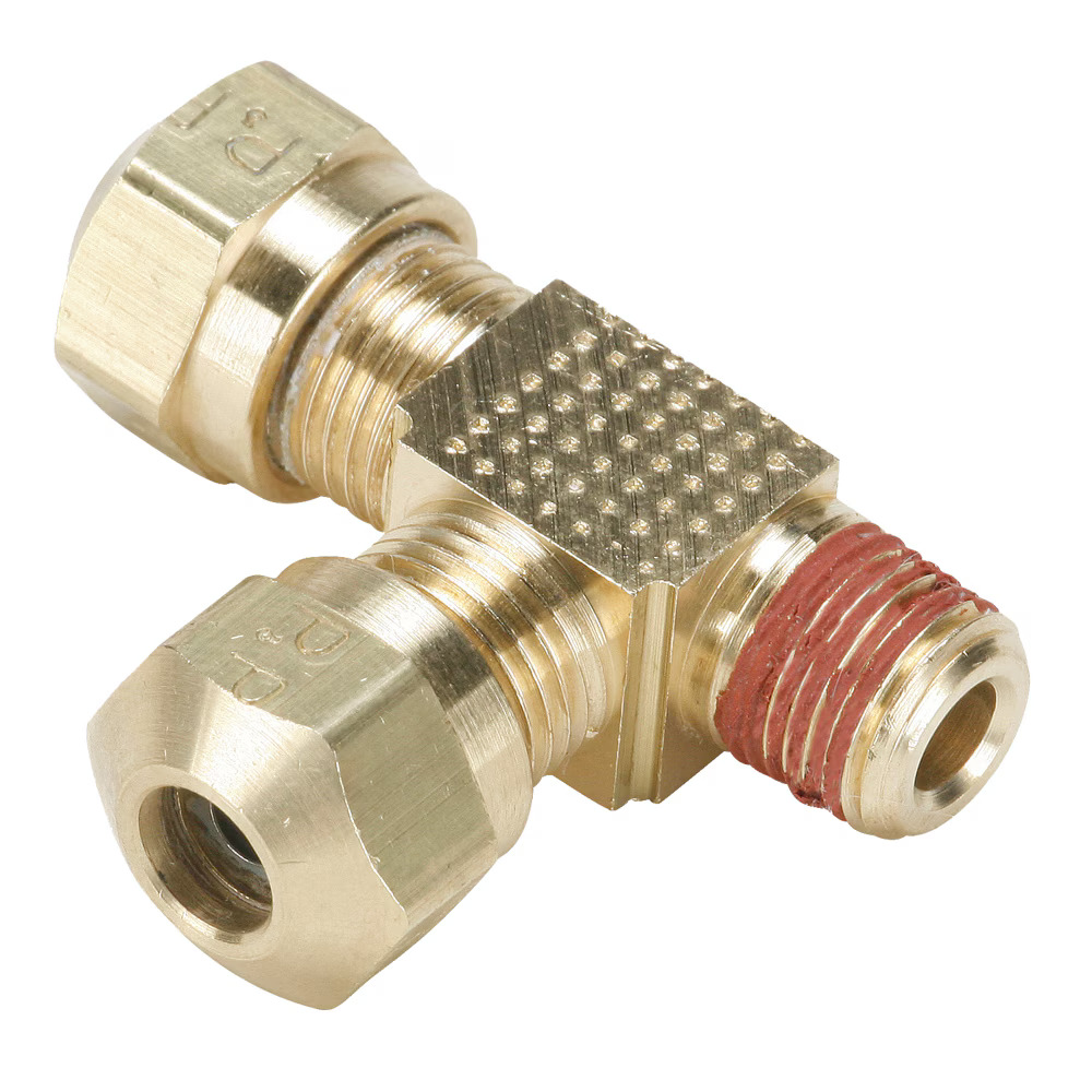 Air Brake D.O.T. Compression Style Fittings for J844 Tubing - NTA Run Tee Tube to Pipe