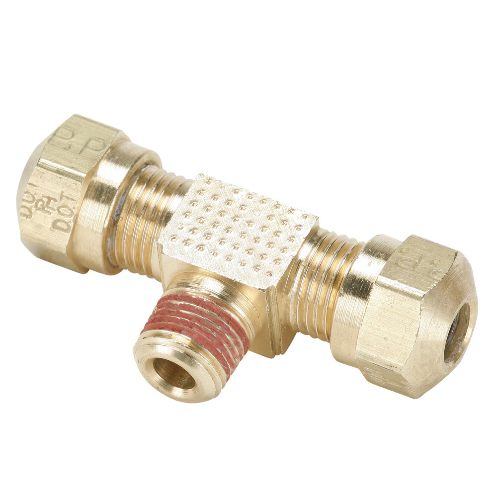 Air Brake D.O.T. Compression Style Fittings for J844 Tubing - NTA Branch Tee Tube to Pipe