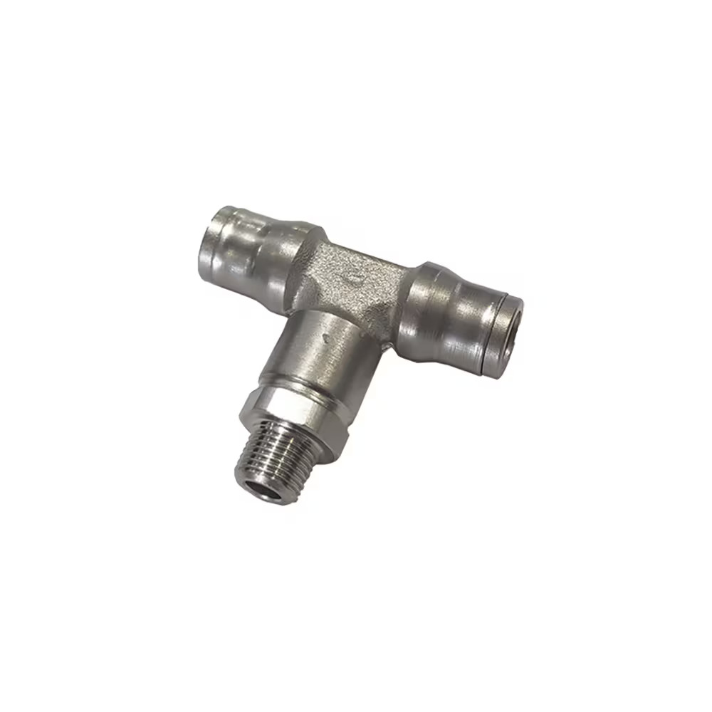 LF 3600 Chemical Nickel-Plated Brass Push-In Fittings Branch Tee Brass FDA Chemical Nickel-plated Stud Fitting - Adjustable Tube Male NPT