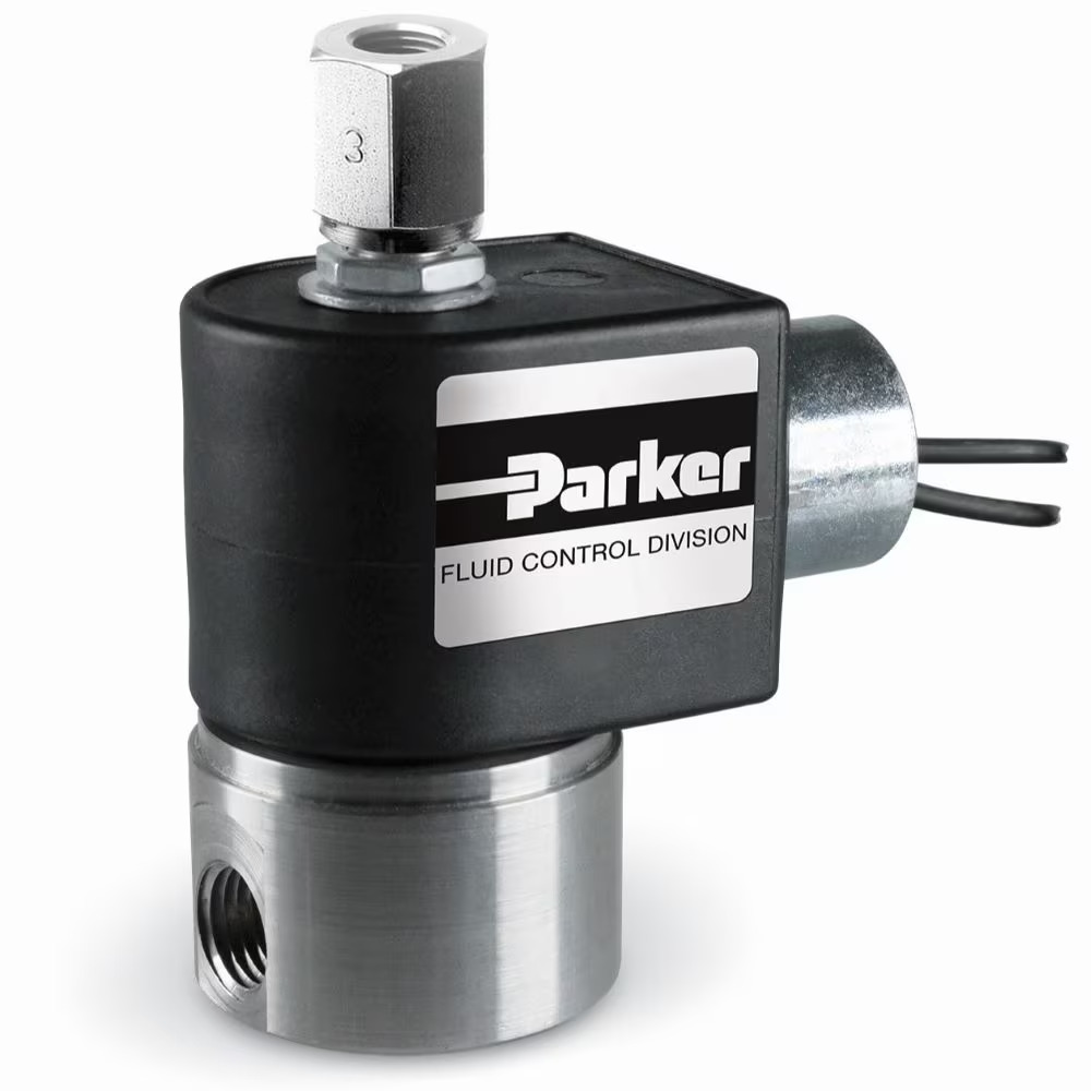 Parker 3-Way Normally Closed, 1/4" NPT General Purpose Solenoid Valves