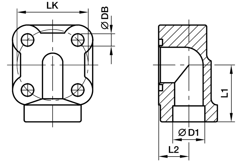 Gear Pumpe Flange 90° Vinkel - Svejseende