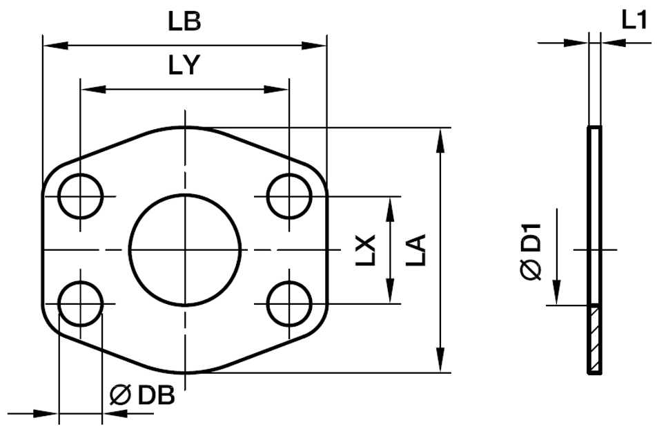 SAE Flange Indskruningsplade