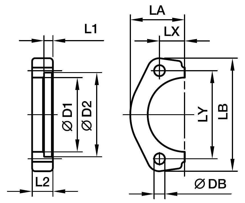 SAE Flange Halvdel Flad (3000 PSI)