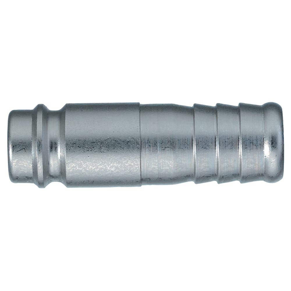 Premium Quick Coupling with European Profile, Series 27 Straight Through Plug Hose Barb Brass Nickel-plated Series 27