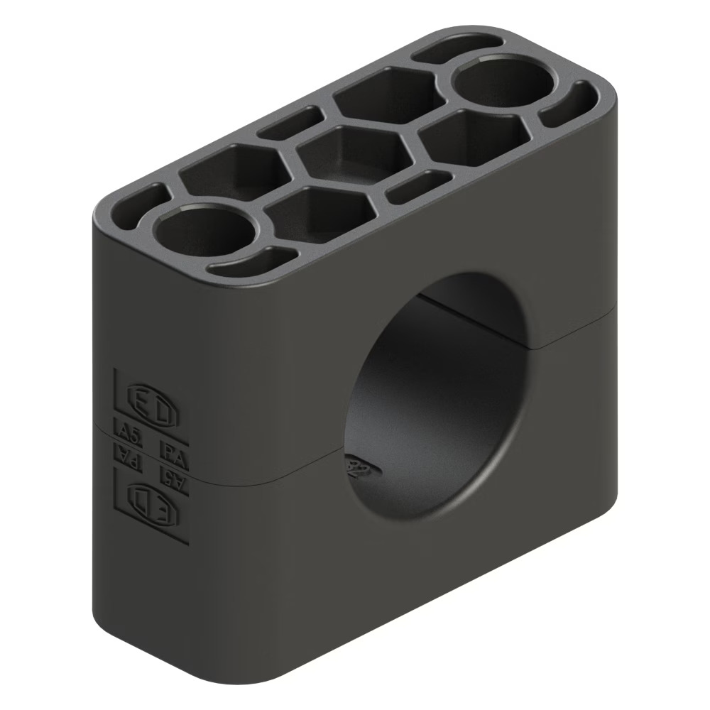 Clamps - Fire Retardant acc. EN 45545-2 Polyamide 6 fire-retardant smooth without tension clearance