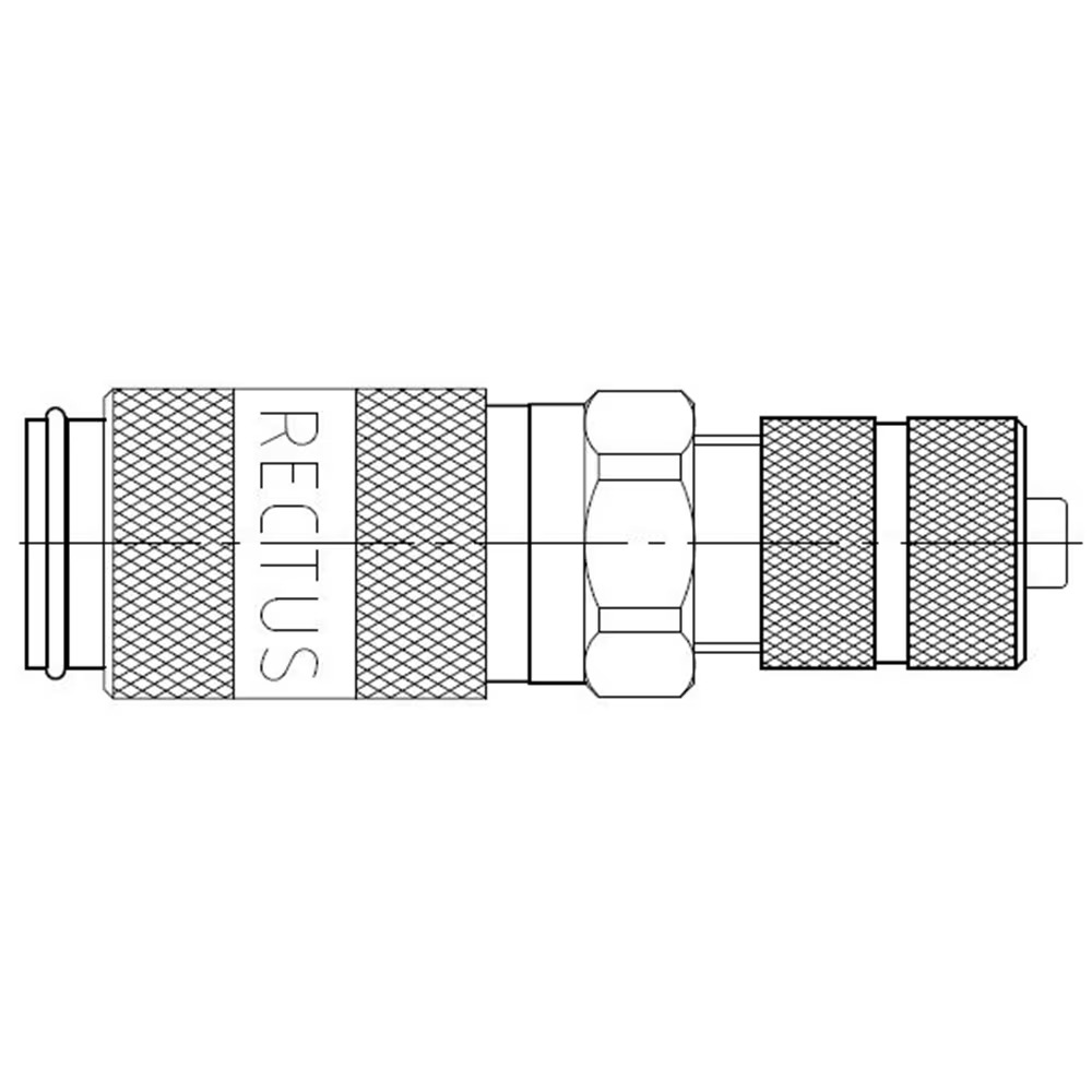 Serie 20  Straight-Through Hun Lynkobling (uden ventil) - Med Plastikslange samling - Rustfrit stål