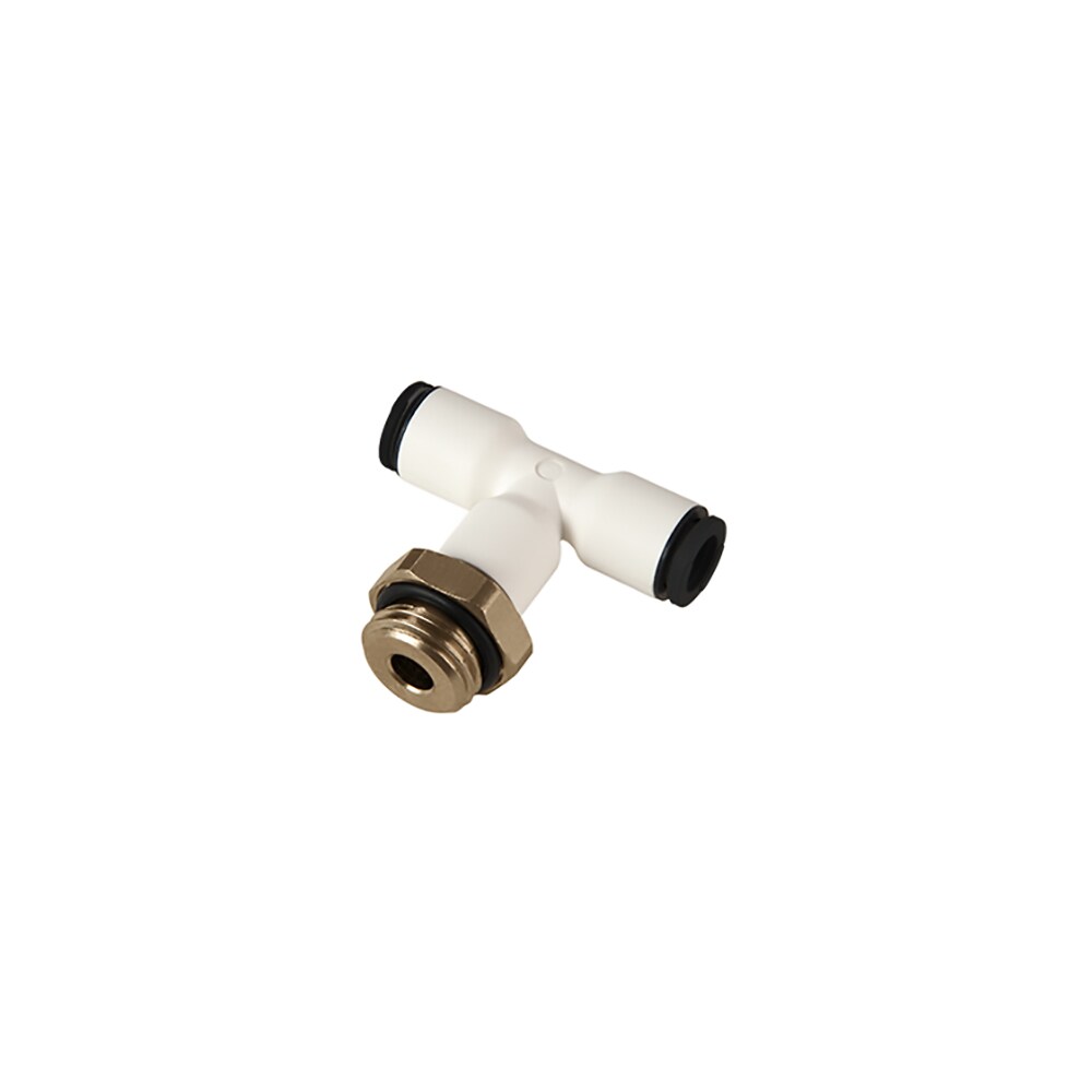 CleanFit Push-In Fittings for Life Sciences and Clean Rooms Branch Tee - Stud Male BSPP and Metric Thread Bio-based Polymer