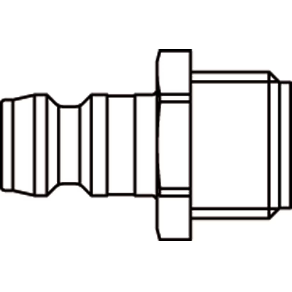Serie 12  Double Shut-Off Han Lynkobling (med ventil) - Han Gevind - Messing