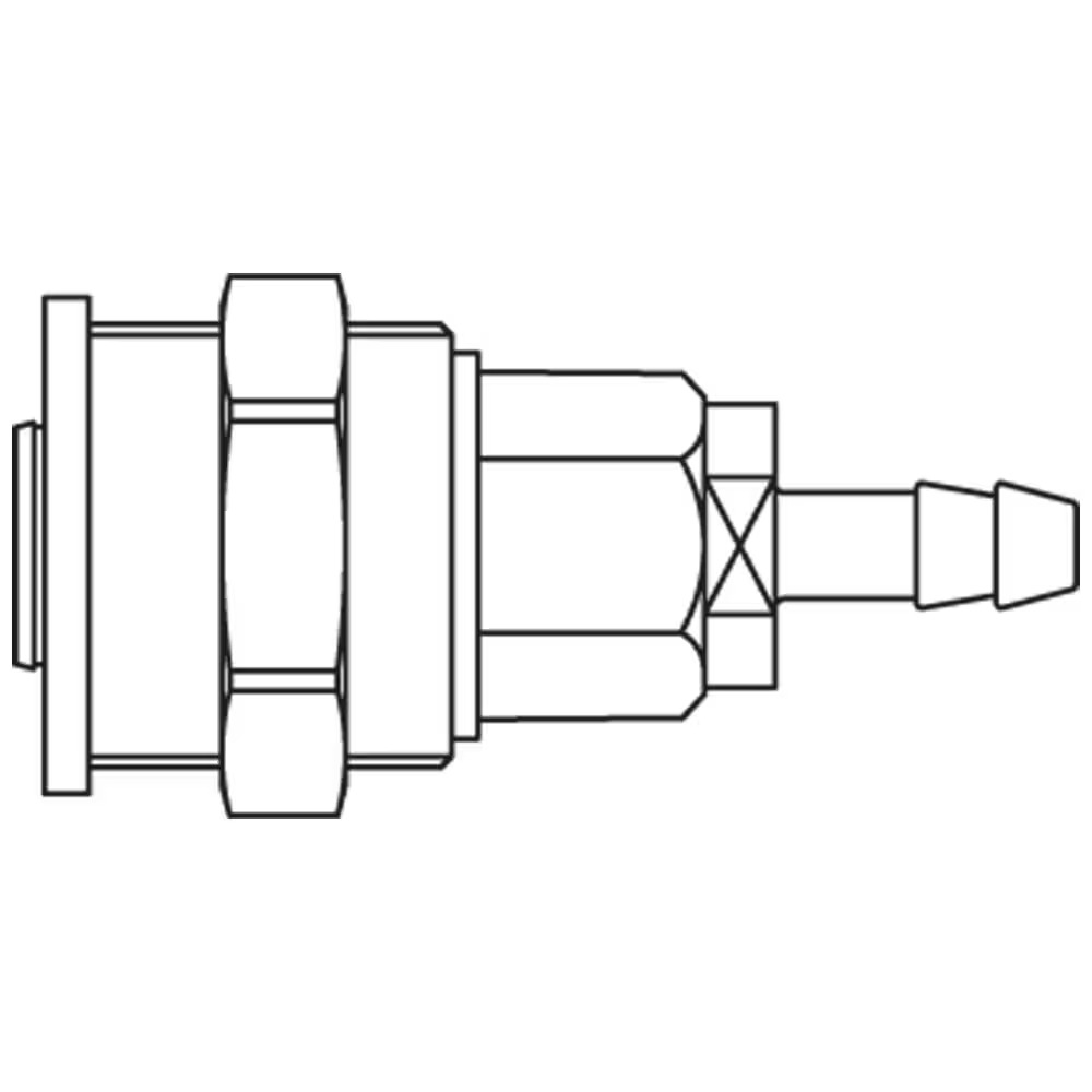 Quick Coupling for Medical Technology, Series MD Coupling Hose Barb Flush Mount Double Shut-Off