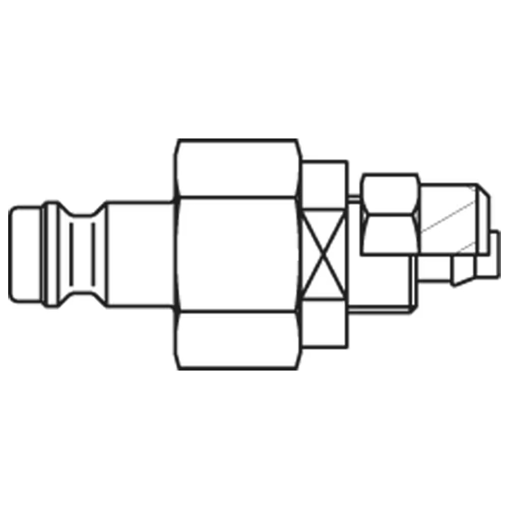 Quick Coupling for Medical Technology, Series MD Plug with Plastic Hose Connection Double Shut-Off