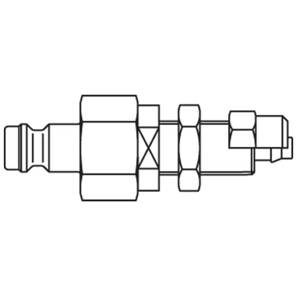 Quick Coupling for Medical Technology, Series MD Plug Panel Mount with Plastic Hose Connection Double Shut-Off