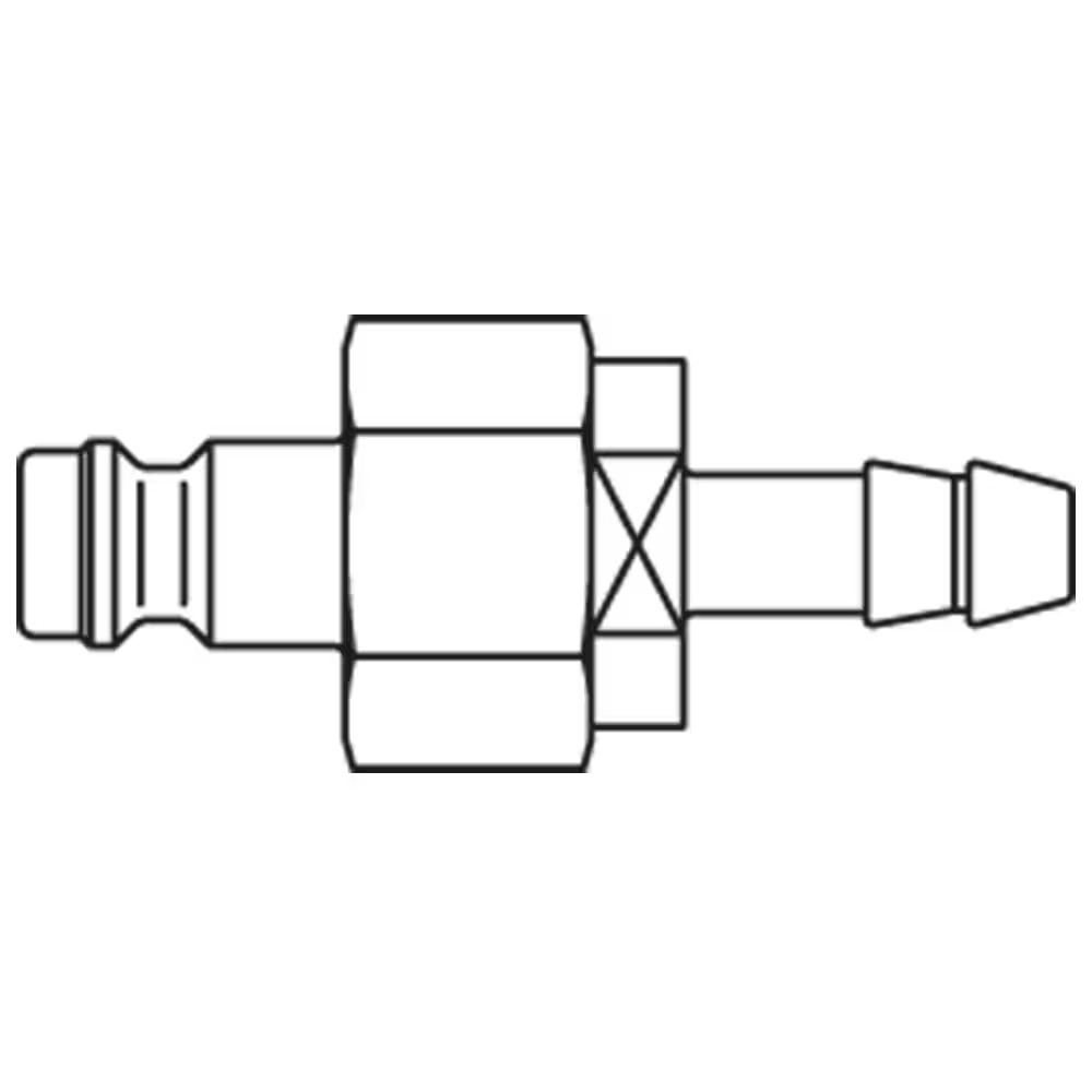 Quick Coupling for Medical Technology, Series MD Plug Hose Barb Double Shut-Off