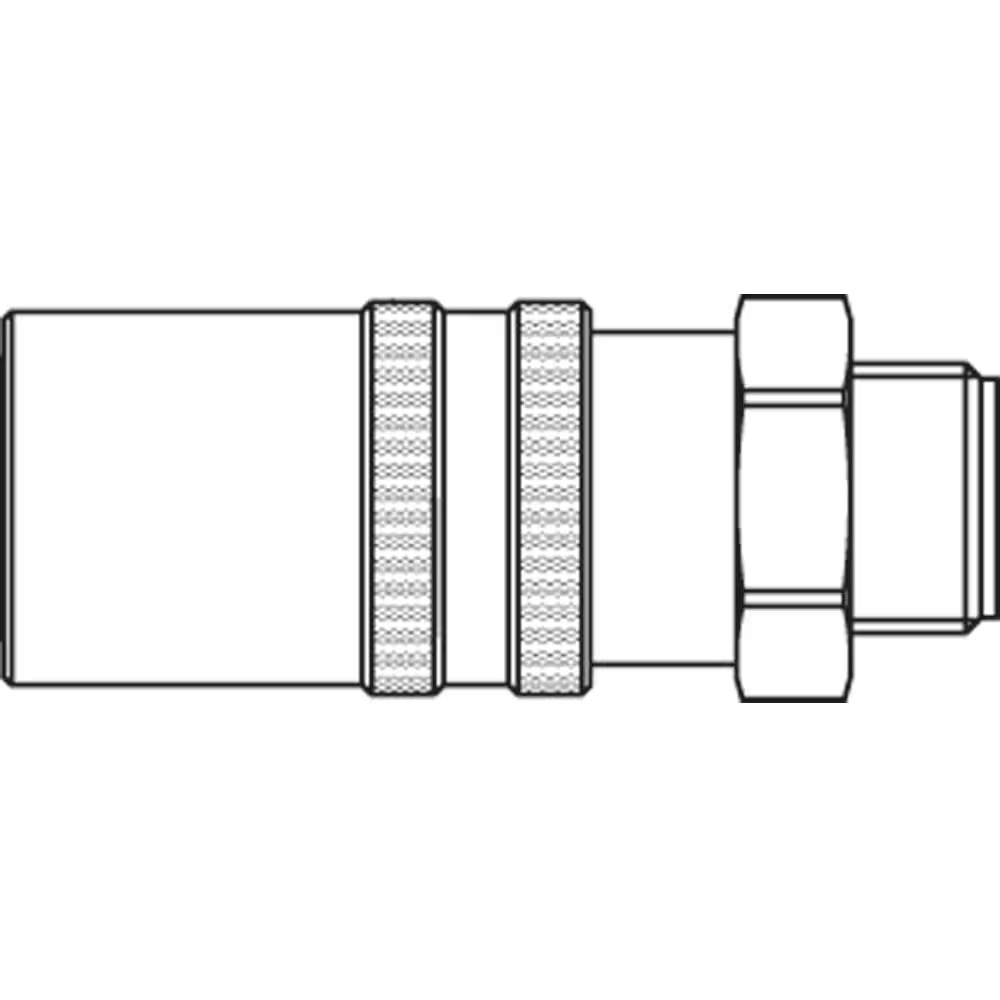 Serie 6009  Double Shut-Off Hun Lynkobling (med ventil) - Han Gevind - Messing