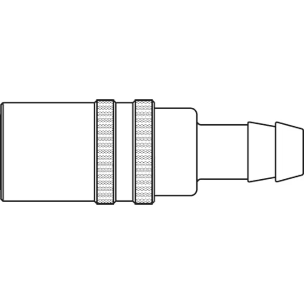 Serie 6009  Double Shut-Off Hun Lynkobling (med ventil) - Slangestuds - Messing
