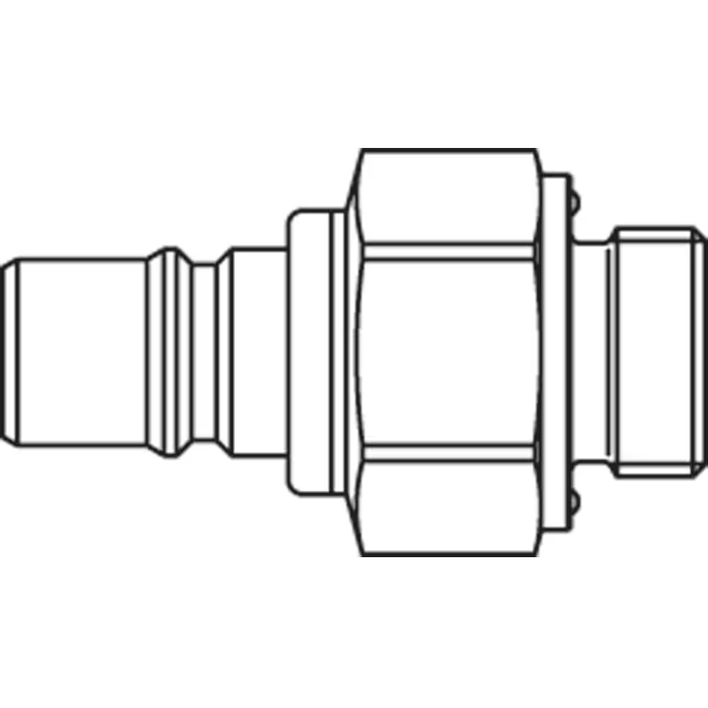 Serie 6016  Double Shut-Off Han Lynkobling (med ventil) - Han Gevind - Stål