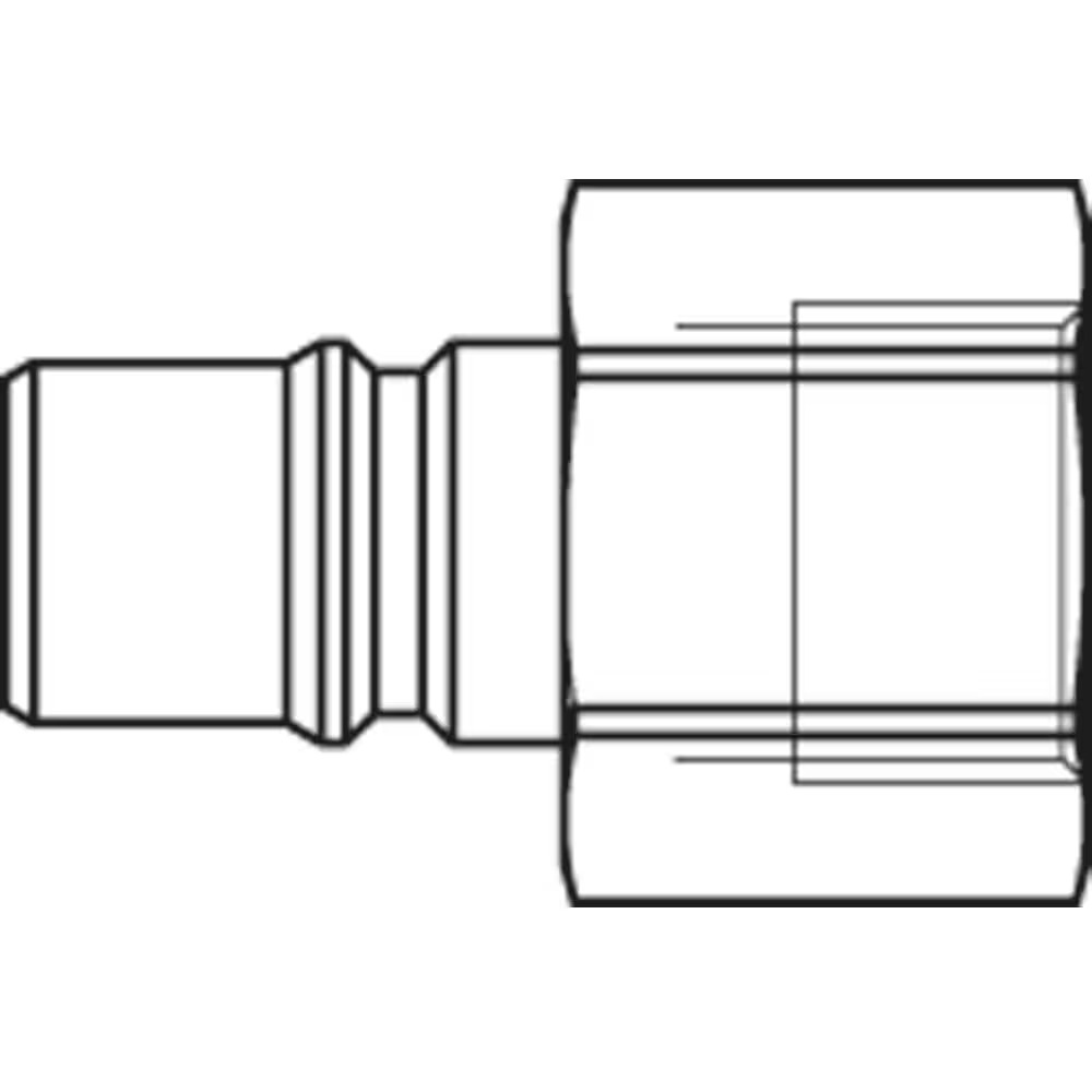 Serie 6016  Double Shut-Off Han Lynkobling (med ventil) - Hun Gevind - Stål