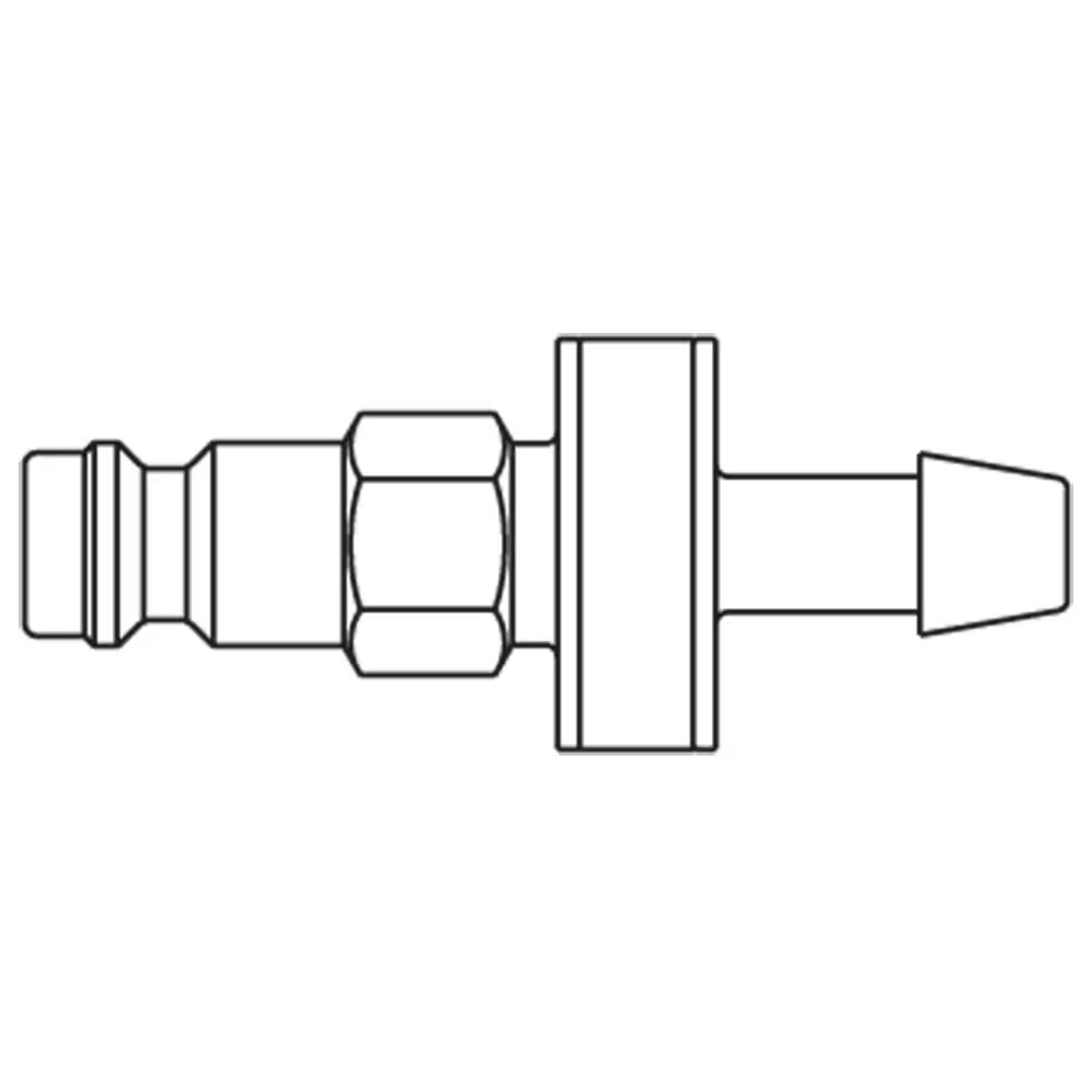 Quick Coupling for Medical Technology, Series MD Plug Hose Barb Single Shut-Off