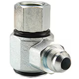 Hydraulic 90 Degree Elbow, Pressure Balanced Swivels - S Series Male JIC 37 degree Female NPTF