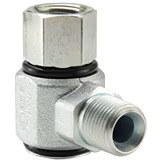 Hydraulic 90 Degree Elbow, Pressure Balanced Swivels - S Series Male NPTF Female NPTF