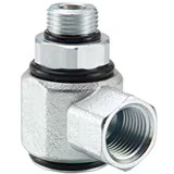 Hydraulic 90 Degree Elbow, Pressure Balanced Swivels - S Series Female SAE Straight Thread Male SAE O-ring Straight Thread