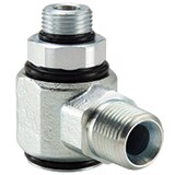 Hydraulic 90 Degree Elbow, Pressure Balanced Swivels - S Series Male NPTF Male SAE O-ring Straight Thread
