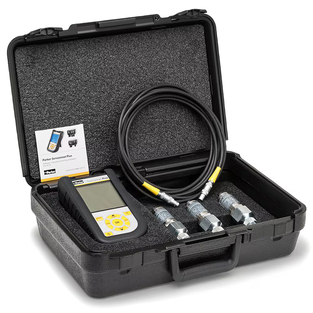 Diagnostic Test Meter and Accessories, Measure and Record with Analog or CAN Sensors, Parker SensoControl Serviceman Plus Kits Analog