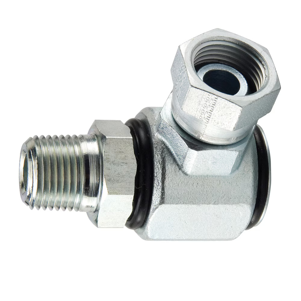 Hydraulic 90 Degree Elbow, Pressure Balanced Swivels - S Series Female NPSM Pipe Swivel Male NPTF