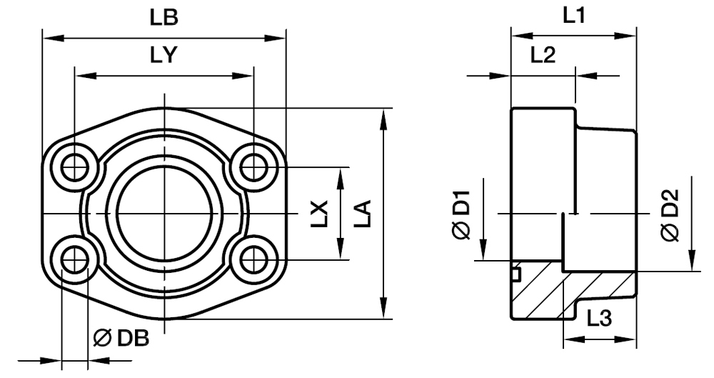 SAE Lige 4 Bolt Flange (Svejseende) - SAE Flange / Rør Svejseende