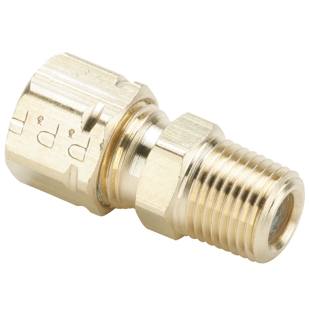 Brass Compression Fittings, Compress-Align Compression Male Pipe Tube to Pipe