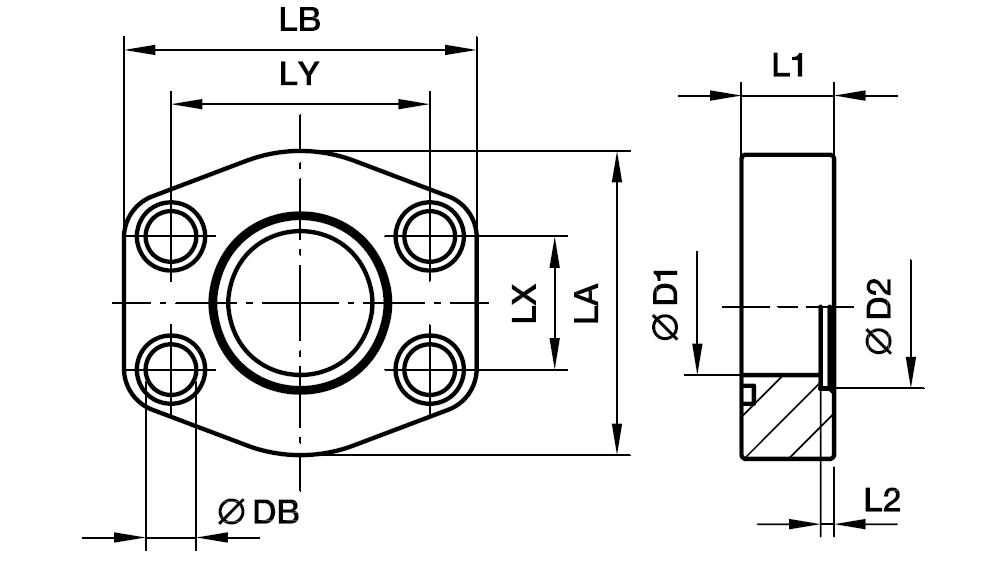 SAE Lige 4 Bolt Flange Flad (Svejseende) - SAE Flange / Svejse Rør Ende