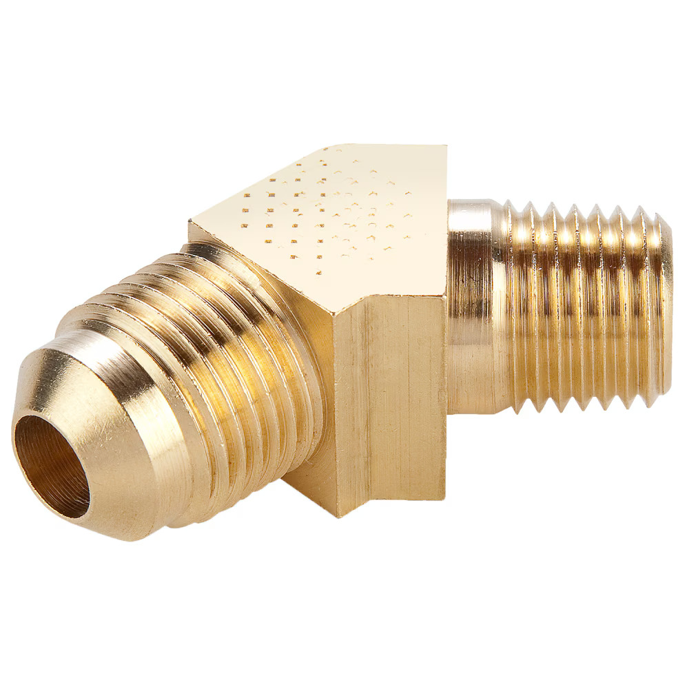 Brass 45° Flare Fittings 45° Extruded Elbow Flare to Pipe Flare Male Pipe NA