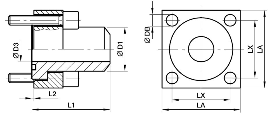 Cetop Firkant Flange (Svejse Samling) - Cetop flange / Svejseende