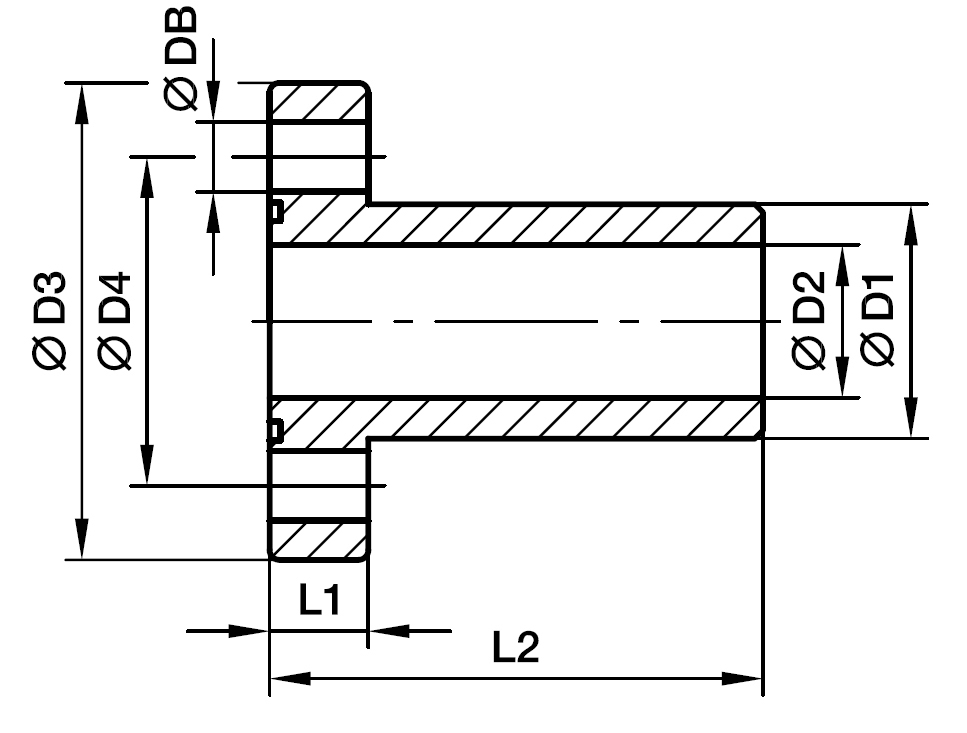 Gear Pumpe Flange Lige - Rør Svejseende