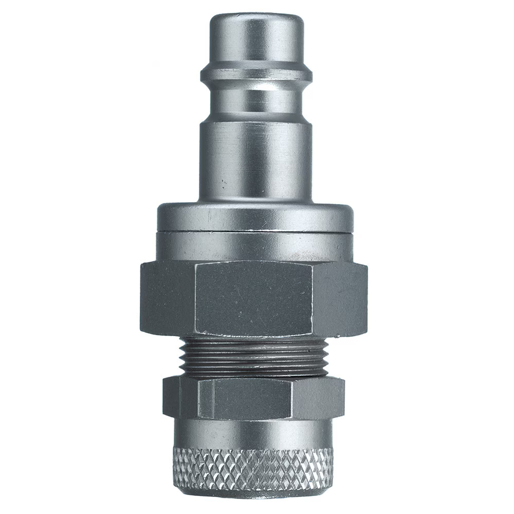 Quick Coupling, European profile, ND 7.8 (Series 25, Series 1600, Series 1625) Plug With Plastic Hose Connection Brass Nickel-plated Flat Sealing