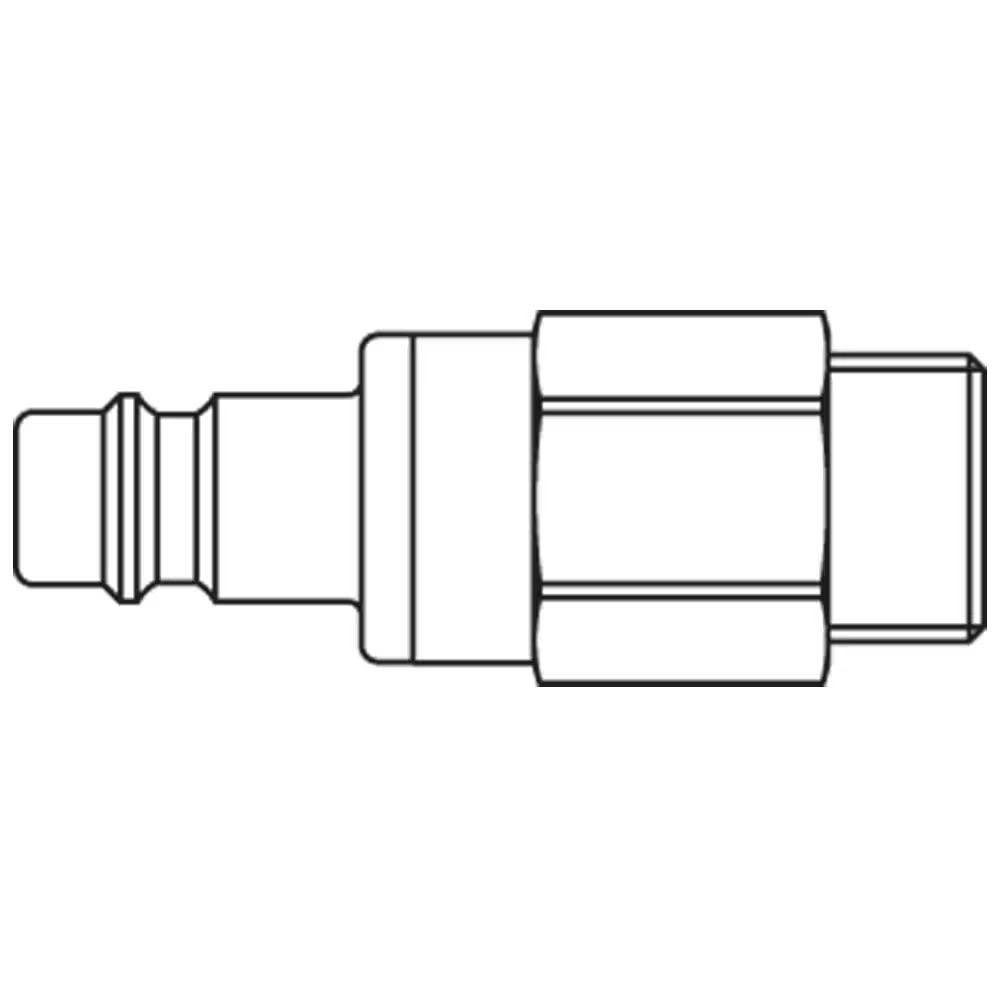 Quick Coupling, European profile, ND 7.8 (Series 25, Series 1600, Series 1625) Plug Male Metric Brass Nickel-plated Flat Sealing