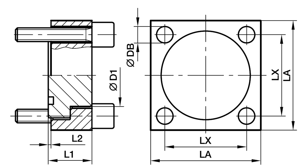 Cetop Firkant Flange Prop - Cetop Firkant flange / Prop