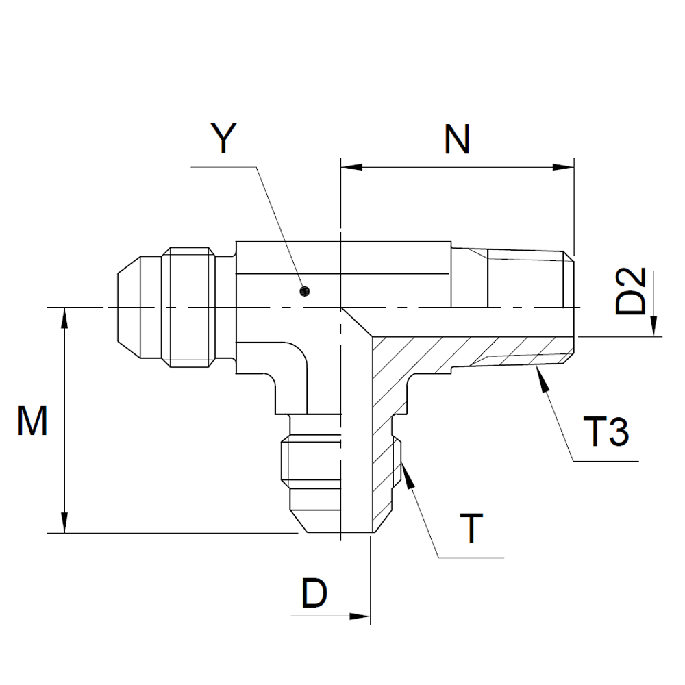 Udvendigt Gevind EL-T - Triple-Lok® 37° Udkravet Ende/ Udvendig BSPT Gevind