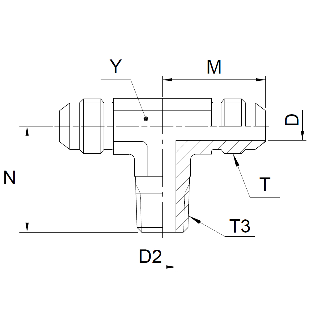 Udvendigt Gevind ET-T - Triple-Lok® 37° Udkravet Ende/ Udvendig BSPT Gevind